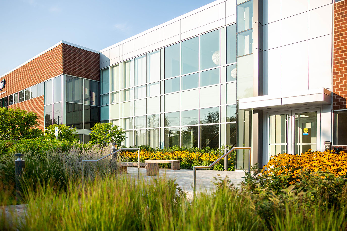 HP-Chelmsford-office-entry-with-native-plantings-1400